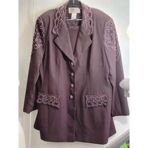 St Anthony Vintage 2 pcs Beadd Evning Suit Size 18 Plum